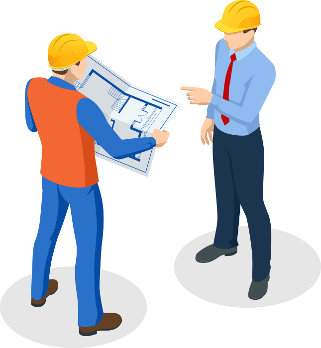 Services Grapic 3 Graphic of two men in hard hats